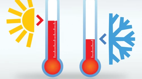 Dal gelo di Gennaio al forno di Agosto. Escursione annuale di 48.7 gradi